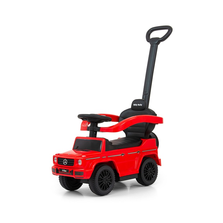 Masinuta cu maner Milly Mally Mercedes G350d, rosu, 12-36 luni, interactiva