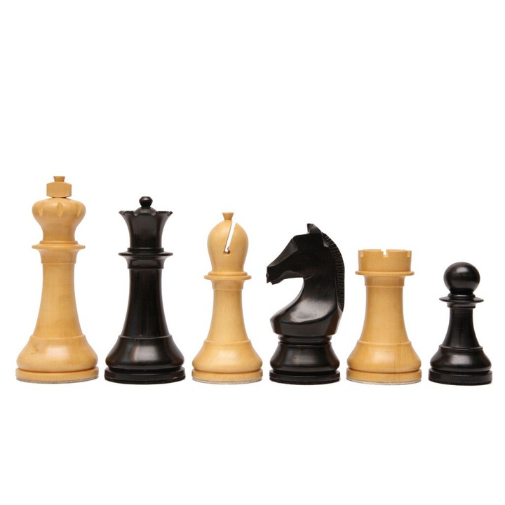 DGT Шахматни фигури на FIDE, 3.75'', официални, черно/бели, пълен комплект