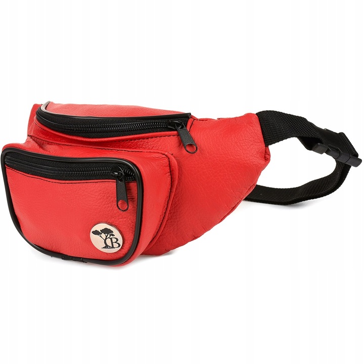 Sporttáska, skorzana, Beltimore, 2 rekeszes, piros, 28x10cm