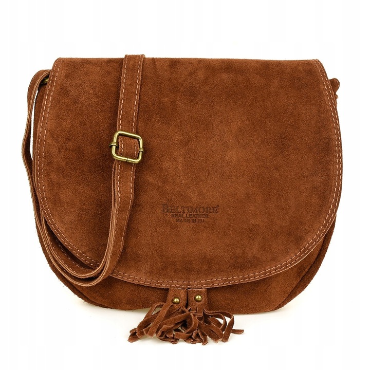 Női táska, Beltimore, natúr bőr, konyak, 30x25x5cm