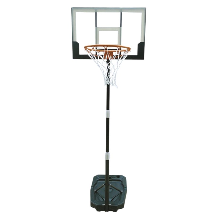 Gyerek kosárlabda készlet, palánk 50x73cm, 0,98m-2,2m állítható magasság, karika átmérő 38cm, többszínű