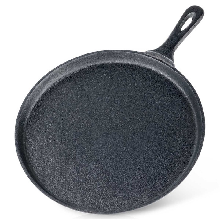 Tigaie din fonta Vilde, 26cm, neagra, pentru clatite, pizza, placinte