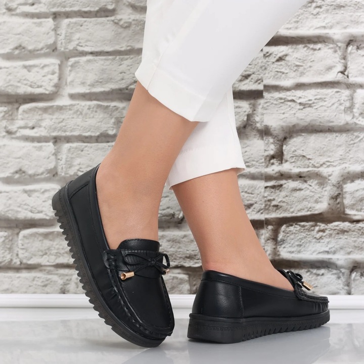 Pantofi dama casual Negri din Piele Ecologica Jinan, Negru