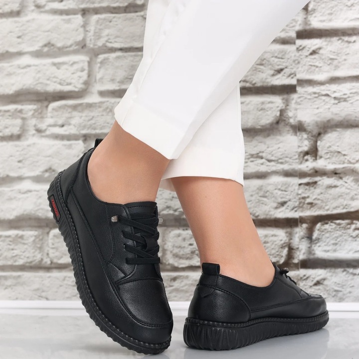 Pantofi dama casual Negri din Piele Ecologica Turina, Negru