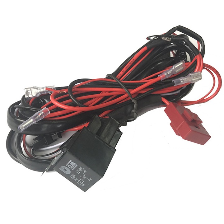 Cablaj comutator de control al cablajului negru, rezistent la apa, la supratensiune, cu LED-uri, cablaj universal pentru masini