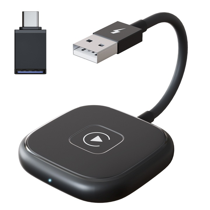 Adaptor wireless CarPlay pentru iPhone iOS 10+, dongle 5 GHz, conexiune automata