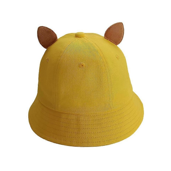 Слънчева шапка за бебета, жълта, 1-2 години, памучна