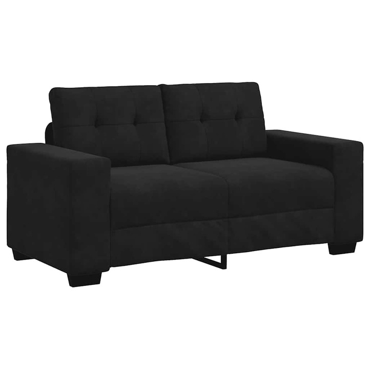 Canapea loveseat vidaXL, neagra, 120 cm, catifea, 23.3 kg 4105115
