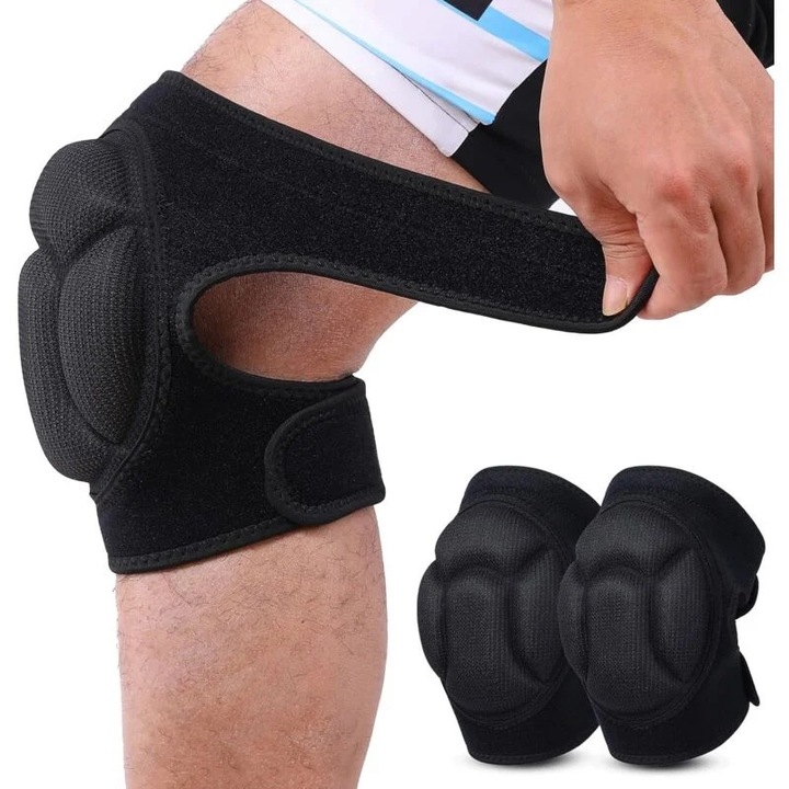 Genunchiere de protectie Enforose, 2 bucati, din burete EVA 20mm, negre, unisex