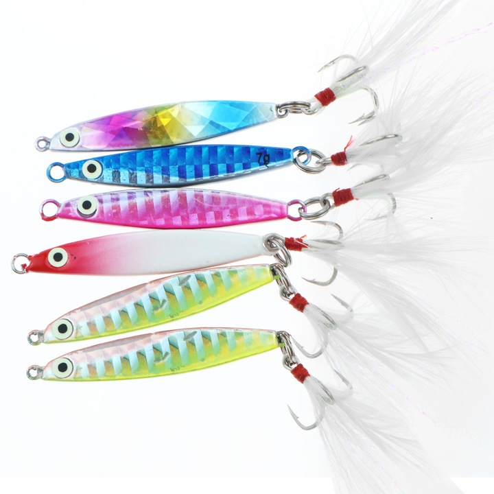 Enforose horgászcsali készlet, 6 darab, sós és édesvízhez, 10x15cm