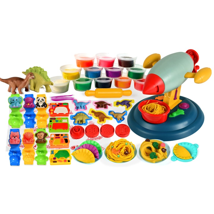 Jucarie masina de taitei, multicolor, unelte de plastilina, set de matrite, lut, gradinita, jucarii pentru copii Endorose