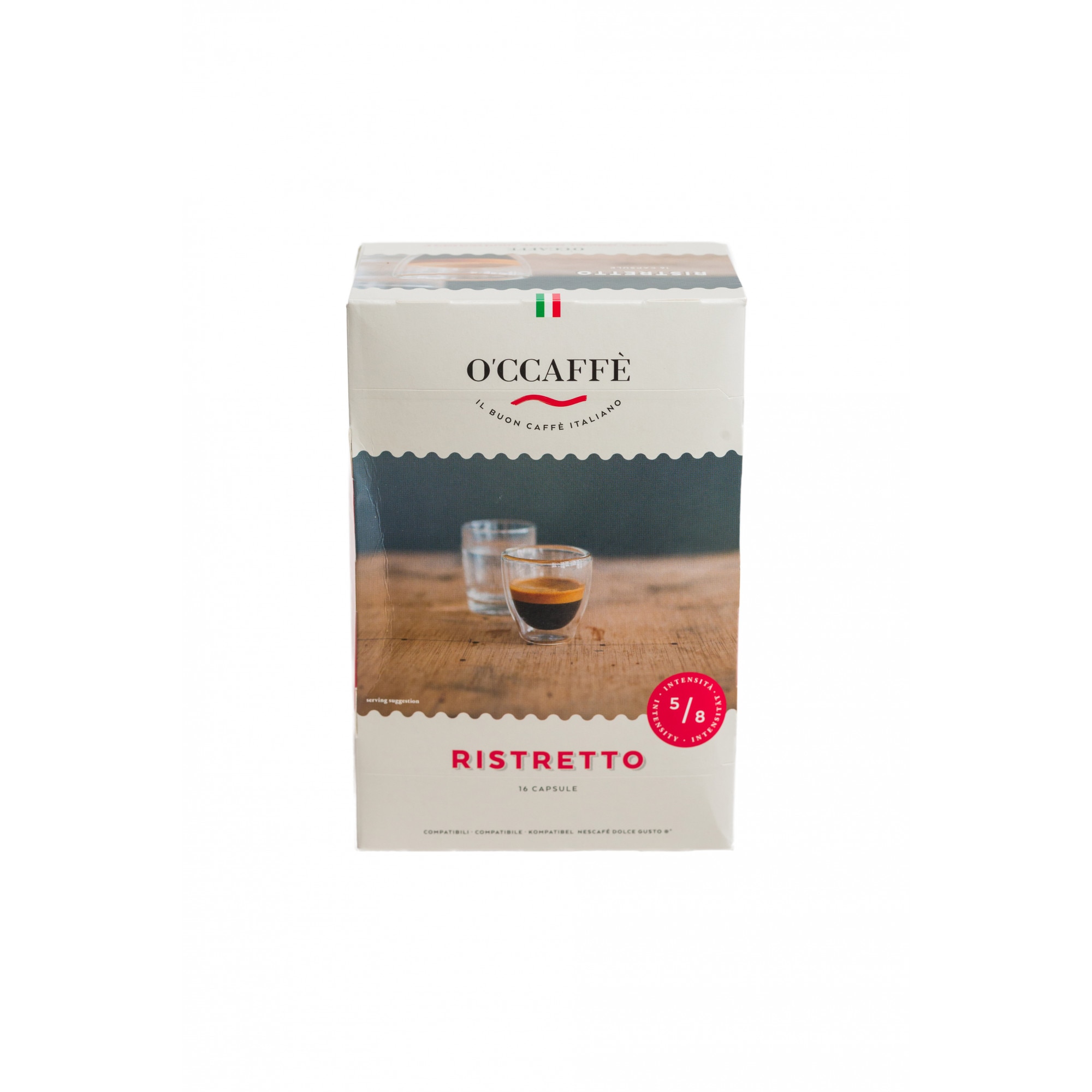 Capsule O'CCAFFE Ristretto, 16 capsule, compatibile Dolce Gusto