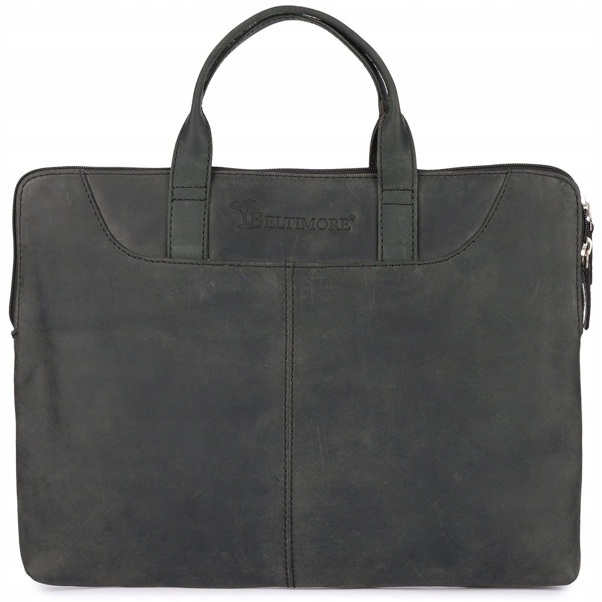 Geanta din piele pentru laptop Beltimore, negru, unisex, cu buzunar A5, 13inch