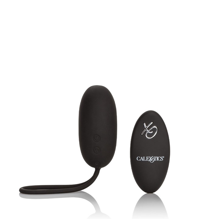 Вибратор CalExotics, Дистанционно, Презаредимо, Силикон, Черен, 7 см