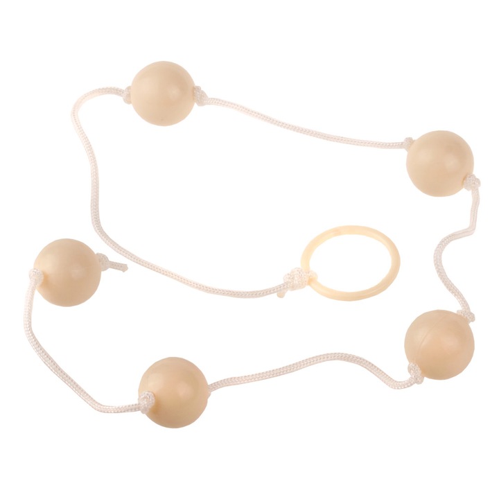 Анална Броеница SEVENCREATIONS, Пластмаса, Бял