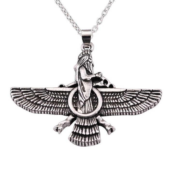 Pandantiv amuleta, 3.8x5cm, aliaj, argintiu