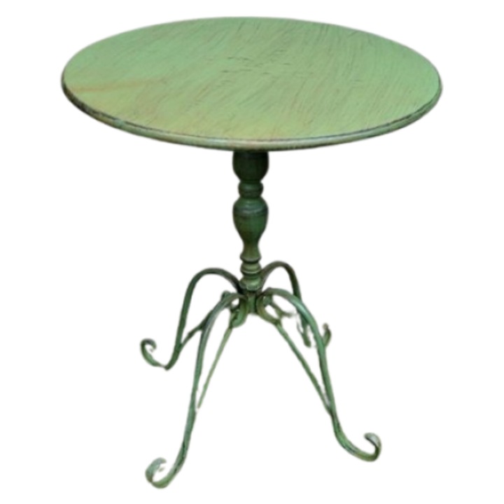 Masa pentru exterior, fier, verde, H 75 x 60 cm