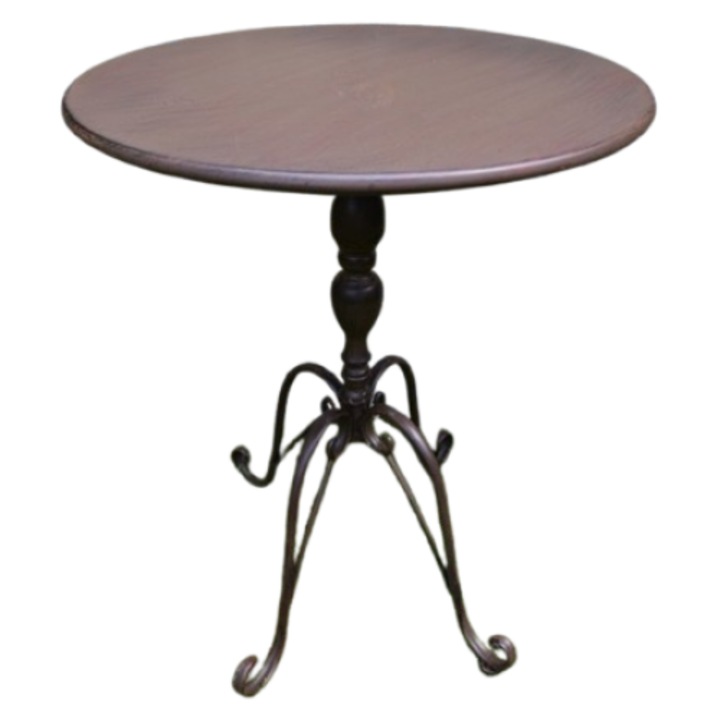 Masa metalica pentru exterior, fier, maro, H. 75 x 60 cm