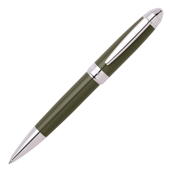 Химикалка Hugo Boss Icon, хром, цвят каки