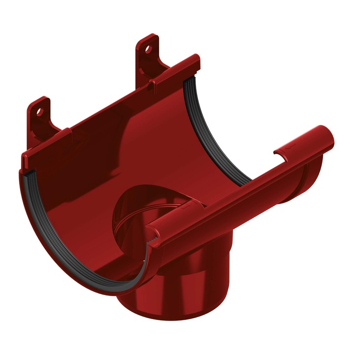 Racord jgheab-burlan, PVC, 120/80 mm, rosu