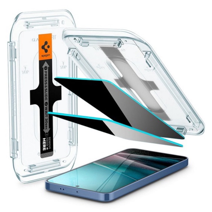 Spigen ez fit hd képernyővédő üveg 2db, 2.5d, betekintés védelem, 0.2mm, 9h + segédkeret, átlátszó, kompatibilis: Samsung Galaxy S24 Plus, SM-S926, / Galaxy S25 Plus, SM-S936
