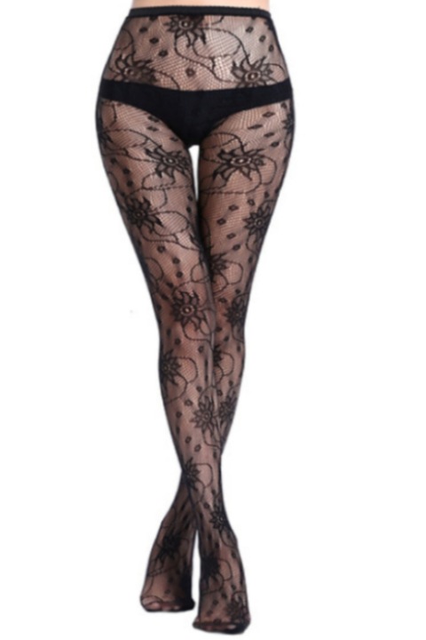 Ciorapi din plasa cu model WK09 49775, Negru, S-L