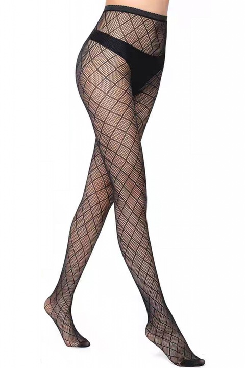 Ciorapi din plasa cu model WK24 49677, Negru, S-L