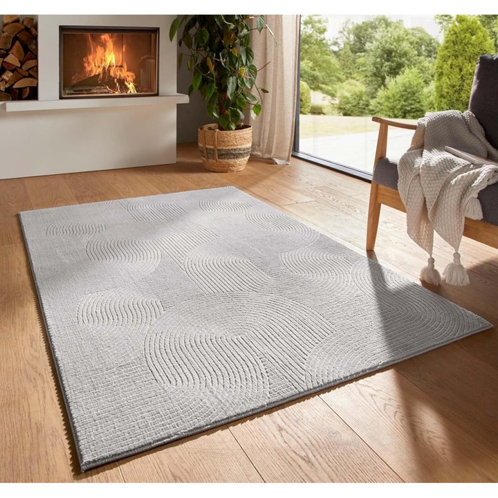 Modern szőnyeg Rio 3D Joy (Grey) 150x220cm Szürke