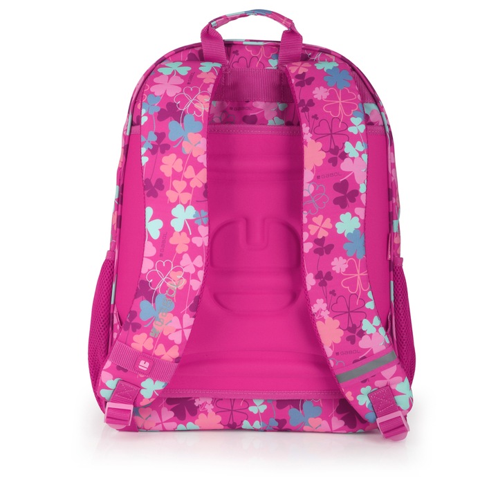 Rucsac Gabol Clover, doua compartimente, tesatura hidrofuga, 34 x 46 x 20 cm, roz