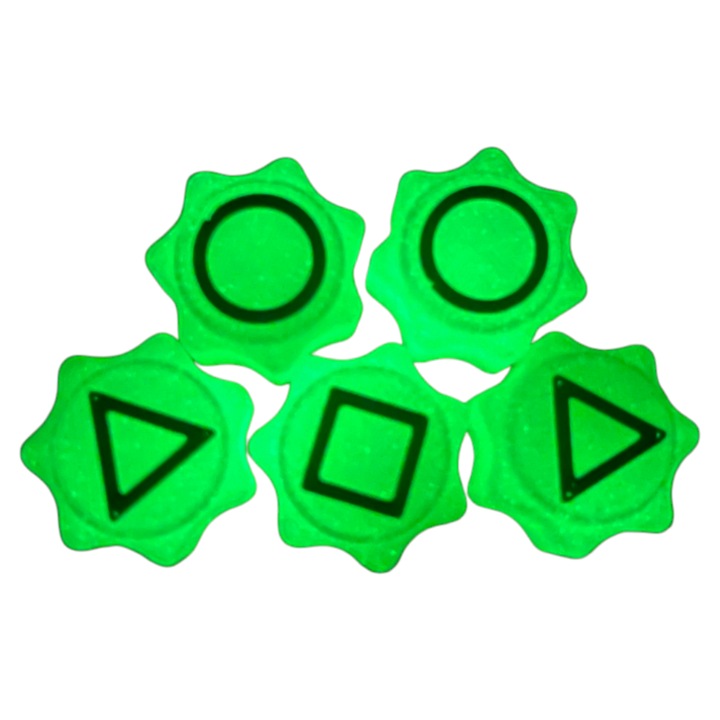 Комплект за игра Gonggi със стойка, Squid Game, 3D принтиран, фосфоресциращ