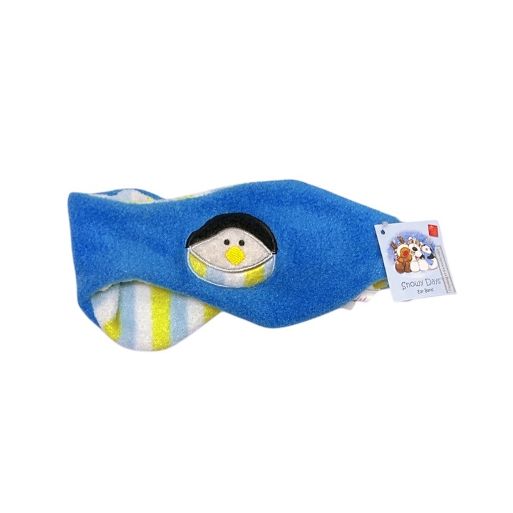 Bentita de plus pentru copii Russ Berrie Snowy Days *33231-A 91-17, Pinguin brodat, 44-50 cm, Albastru