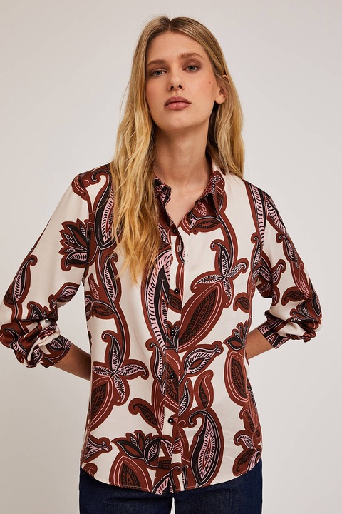 Motivi, Camasa cu imprimeu floral, Maro/Alb murdar/Roz pal, 32