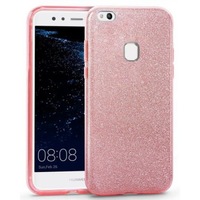 Husa protectie IMPORTGSM pentru Huawei P8/P9 Lite 2017, Silicon, Sclipici, Capac Spate, Roz