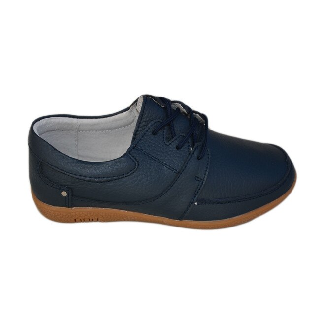 Pantofi sport, din piele naturala, D&J Exclusive, Albastru marin