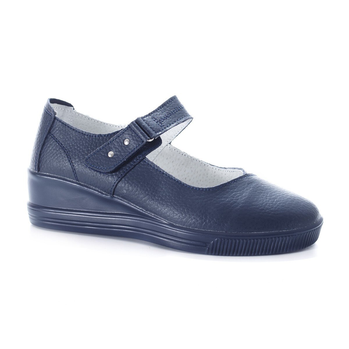 Balerini cu talpa groasa si bareta, D&J Exclusive, Bleumarin