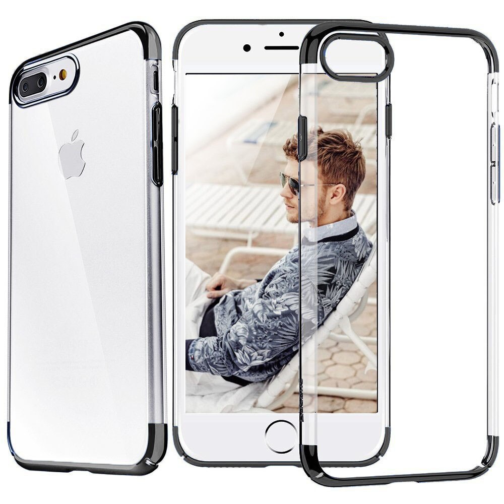 Husa telefon Iphone 8 Plus ofera protectie Ultrasubtire - Clear Black