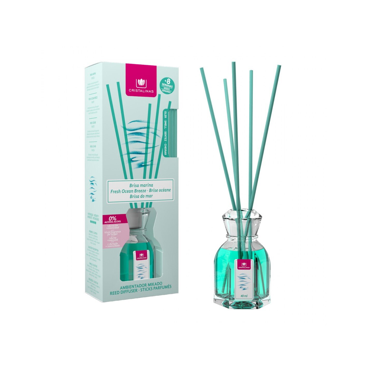 Odorizant camera 0% alcool Cristalinas Ocean Breeze - puritate, 40 ml