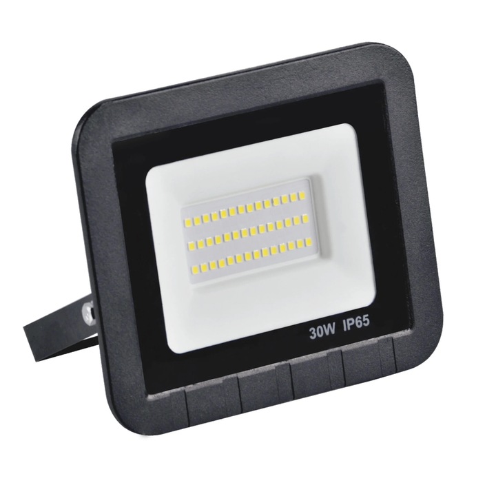 SMD LED прожектор, Polux, 30W 6500K 120° IP65, Черен