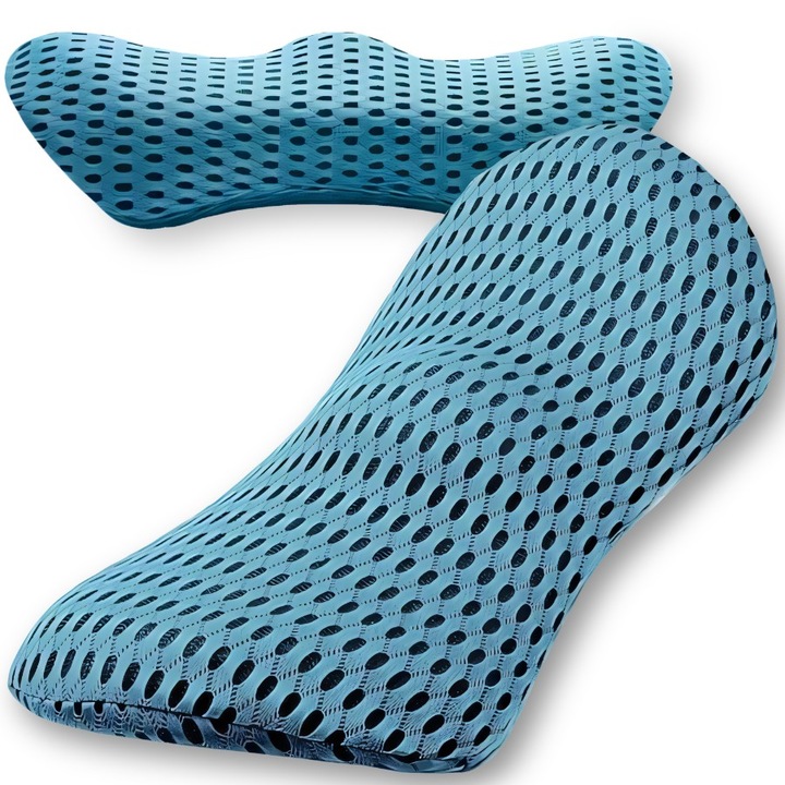 Ortopédiai Párna RETOO VitalCare, memóriahabos, deréktámasz, ergonomikus, levehető huzat, ideális autóba, irodába és pihenésre, lélegző anyagból, W betű alakú, csökkenti a hátfájást, állítható és könnyen karbantartható, CE minősítésű