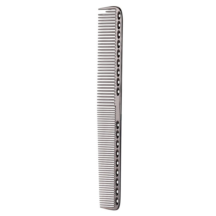 Pieptene de par din otel inoxidabil, 2 in 1, negru, 21.5x2.2x0.3cm