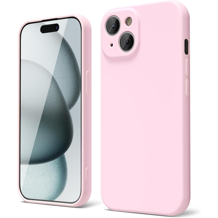 Husa telefon Anccer pentru iPhone 15, silicon, roz, ultra slim, set 1 carcasa