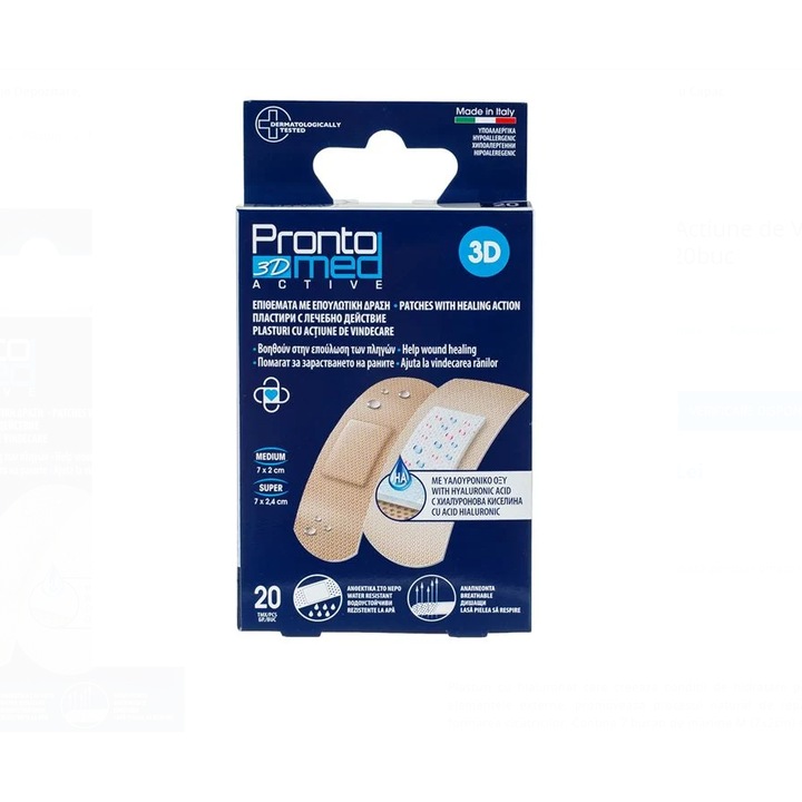 Plasturi cu Actiune de Vindecare & Hialuronat 2 Marimi 20 buc