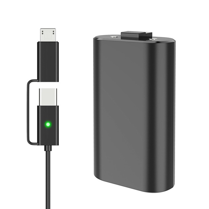 Újratölthető akkumulátorkészlet, 1400 mAh kapacitás, USB-kábel, kompatibilis az Xbox Series X/S, Xbox One/S/X/Elite kontrollerekkel