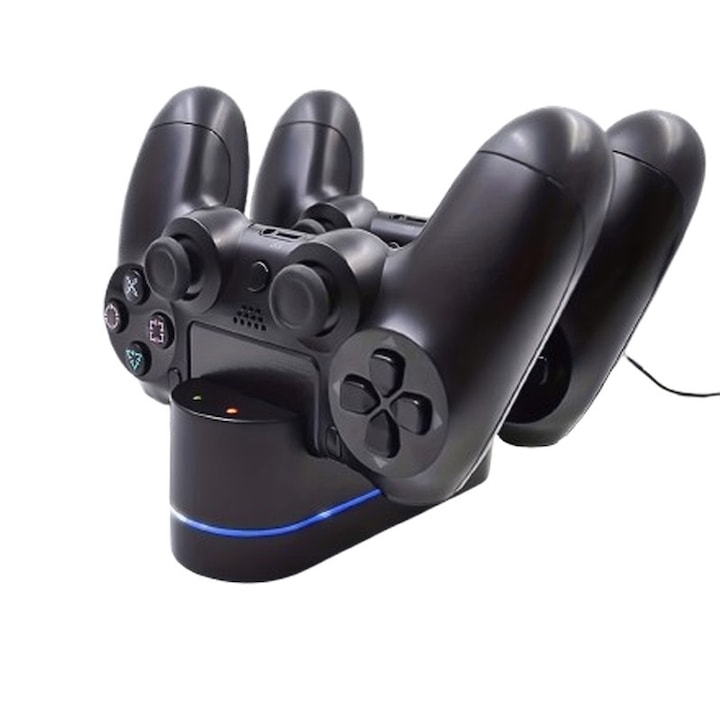 Зарядно устройство, Двойно, за PS4 контролери, с LED индикатор, IC защита, капацитет за 2 контролера