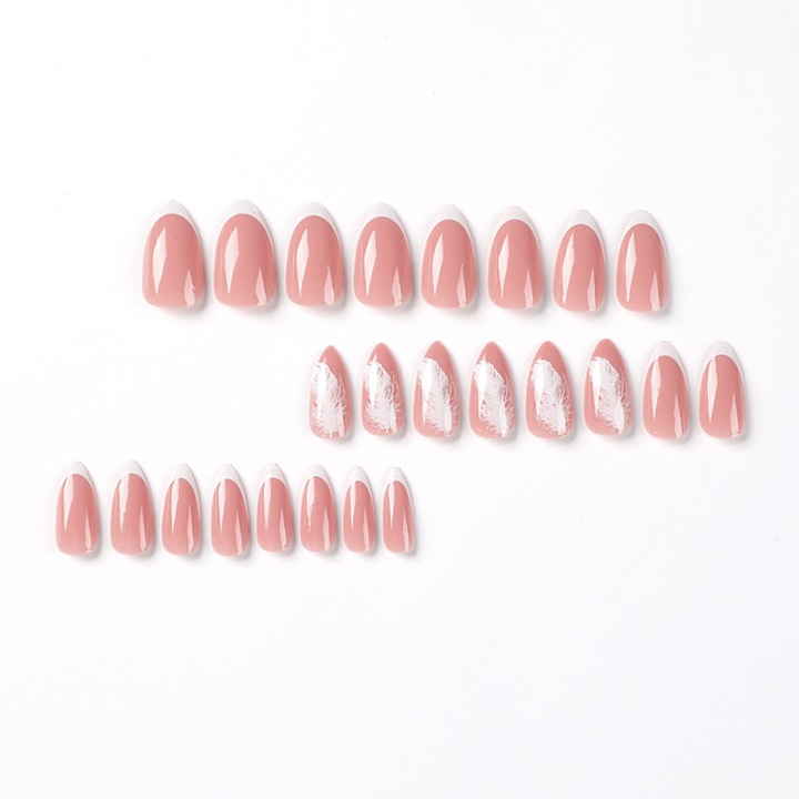 Műköröm készlet, 24 db, gyorskészlet, mandula köröm, univerzális méretek