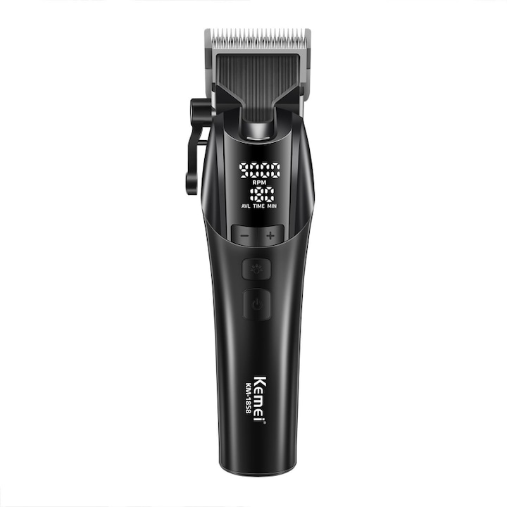 Masina de tuns profesionala 9000 RPM KEMEI pentru barbati, masina de tuns par si barba reincarcabila, KM-1858