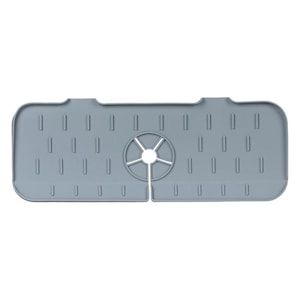 Suport scurgere chiuveta bucatarie/baie, AVA, silicon, gri, 37x14x0.7cm
