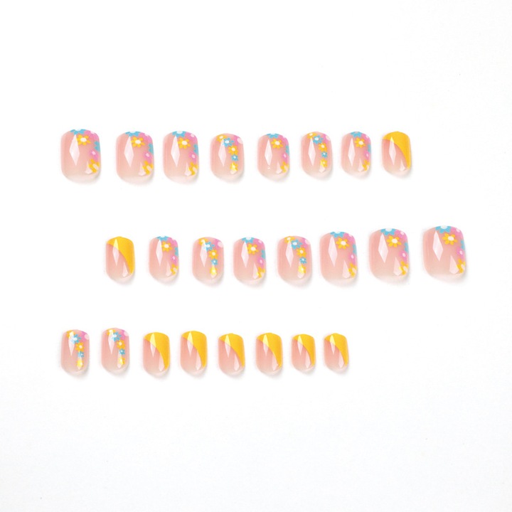 Műköröm készlet, 24 db, gyorsfelhordó készlet, közepes méretű