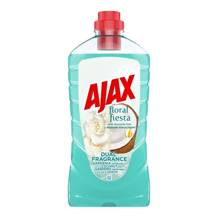 Опаковка от 2 X Ajax Gardenia Coconut Flooring Solution 1000 мл