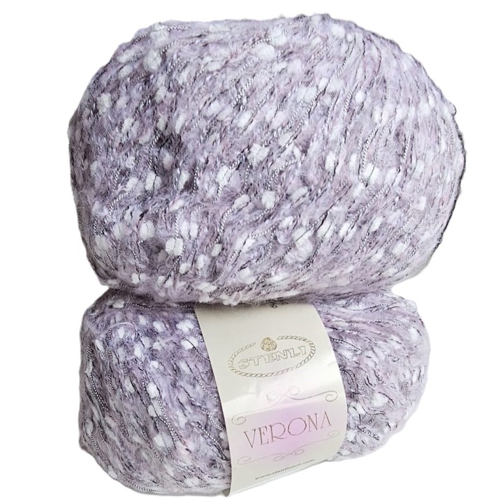 Set 2 buc fir textil Stenli Verona, 100g/200m, gri - lila - cod 3